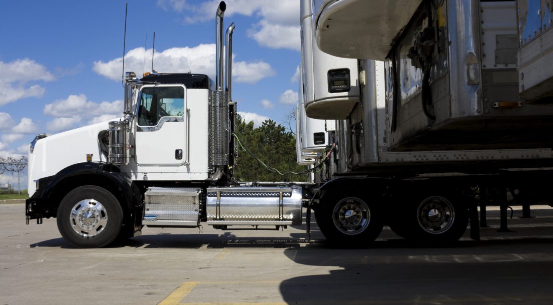 Truck parked in yard